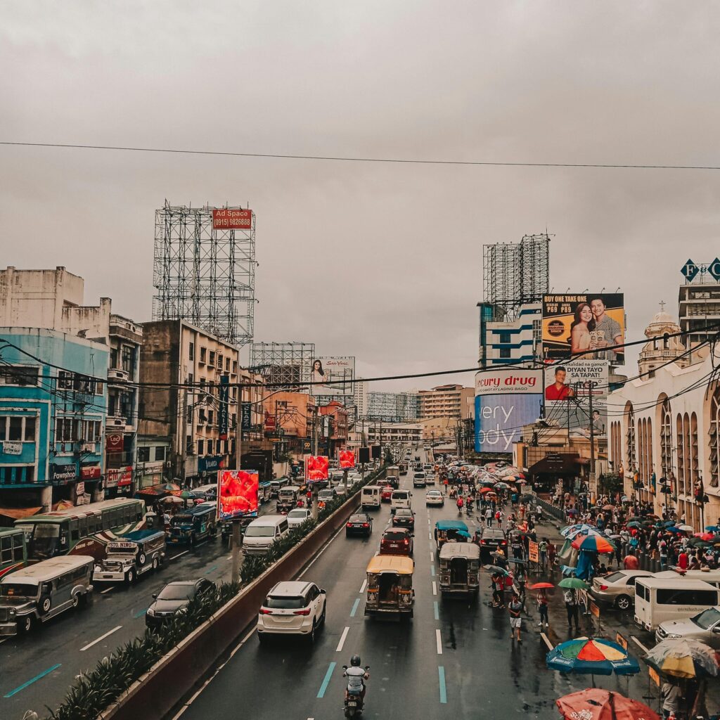 The busy streets of Manila best known as Quiapo. The heavy flow of daily traffic is a true test for drivers' patience and focus.