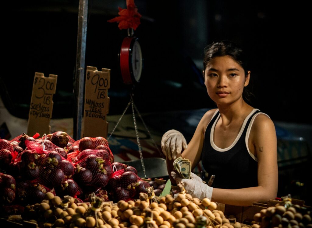 Woman vendor of fruits